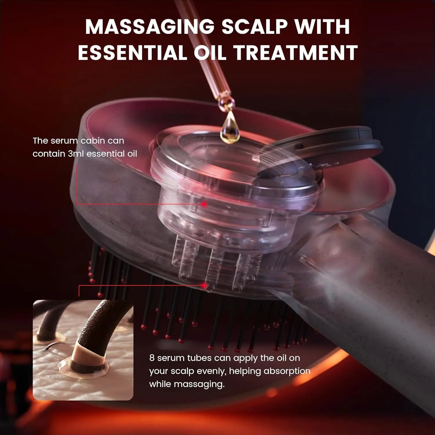 Scalp3 Scalp Massaging Brush Shiatsu Hair Scalp Massager with IPX7 Waterproof Cordless Electric Massager for Scalp & Hair