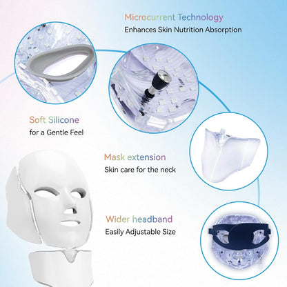Seven-Colors Light,  LED Facial Mask Device for Home Use, Multi-Color Light Mask for Daily Enjoyment