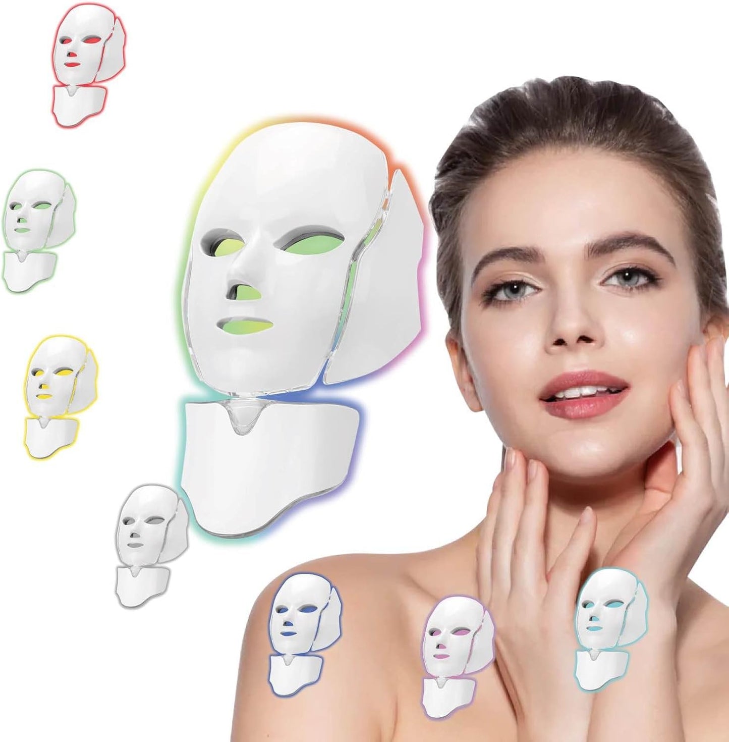 Seven-Colors Light,  LED Facial Mask Device for Home Use, Multi-Color Light Mask for Daily Enjoyment