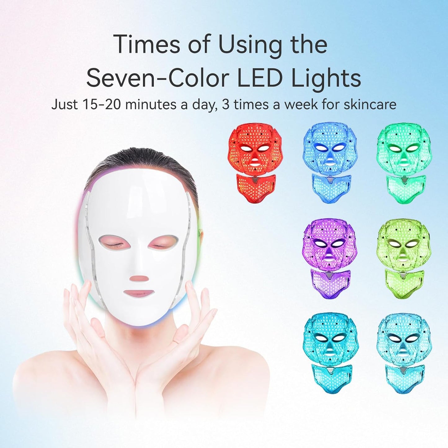 Seven-Colors Light,  LED Facial Mask Device for Home Use, Multi-Color Light Mask for Daily Enjoyment